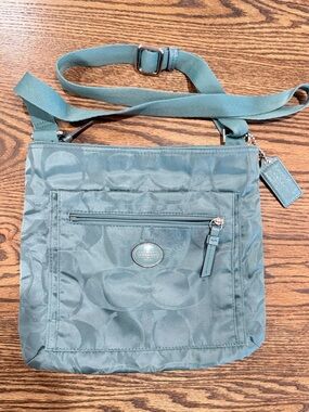 COACH Signature Getaway Crossbody Shoulder Bag F77408, Teal